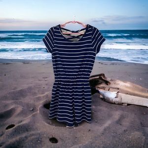 Blue and white Nautical pattern ROMPER for girls